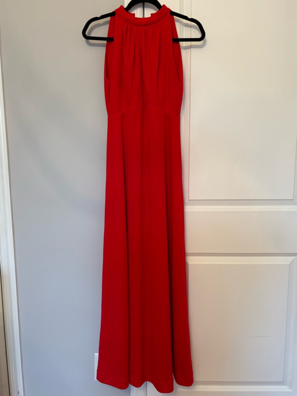 Vintage 70/80s Red Halter Maxi Dress Elegant Evening Gown Size 2/4